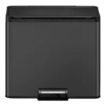 EKO Pedálový odpadkový kôš Essential 20+9 l, čierny – Obrázok 2