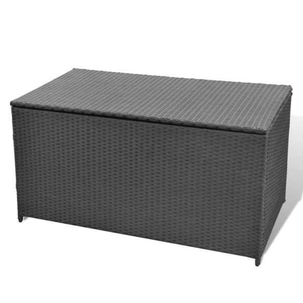 vidaXL Záhradný úložný box čierny 120x50x60 cm polyratanový – Obrázok 3