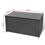 vidaXL Záhradný úložný box čierny 120x50x60 cm polyratanový – Obrázok 6