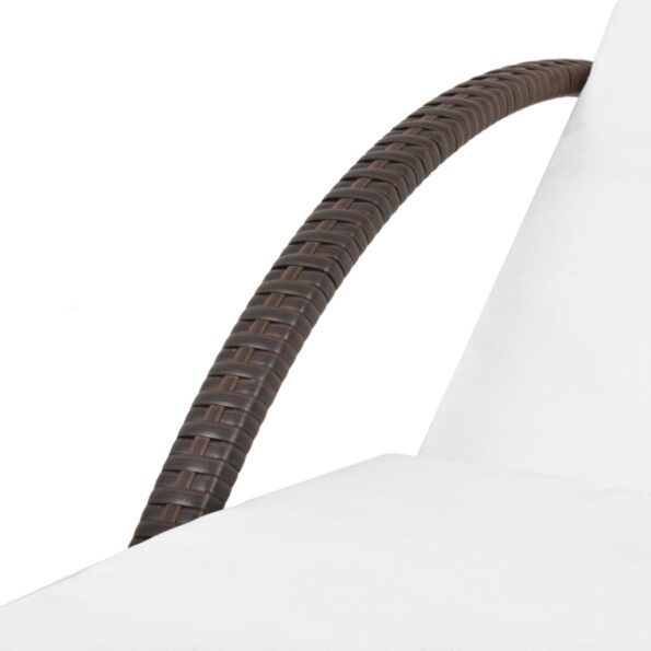 vidaXL Záhradné ležadlo s podložkou a stolíkom, polyratan, hnedé – Obrázok 7