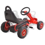 vidaXL Detská šľapacia motokára s pneumatikami, červená – Obrázok 4