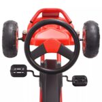 vidaXL Detská šľapacia motokára s pneumatikami, červená – Obrázok 6