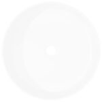 vidaXL Okrúhle keramické umývadlo, biele, 40x15 cm – Obrázok 3