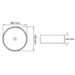 vidaXL Okrúhle keramické umývadlo, biele, 40x15 cm – Obrázok 6