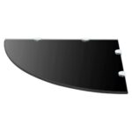 vidaXL Sklenená rohová polička s chrómovanou podperou, čierna, 45x45 cm – Obrázok 2