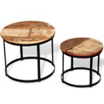 vidaXL Konferenčné stolíky 2 ks, recyklovaný masív, okrúhle 40cm/50cm – Obrázok 2