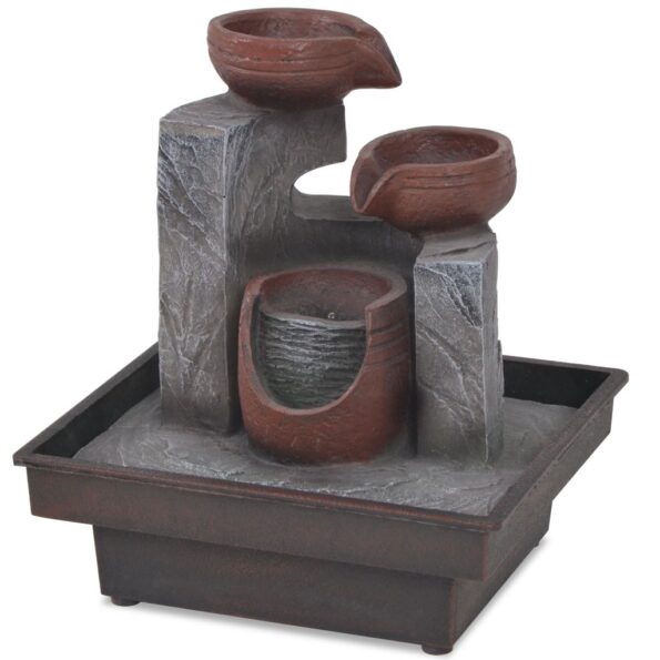 vidaXL Interiérová fontána s LED svetlom, polyresin – Obrázok 4