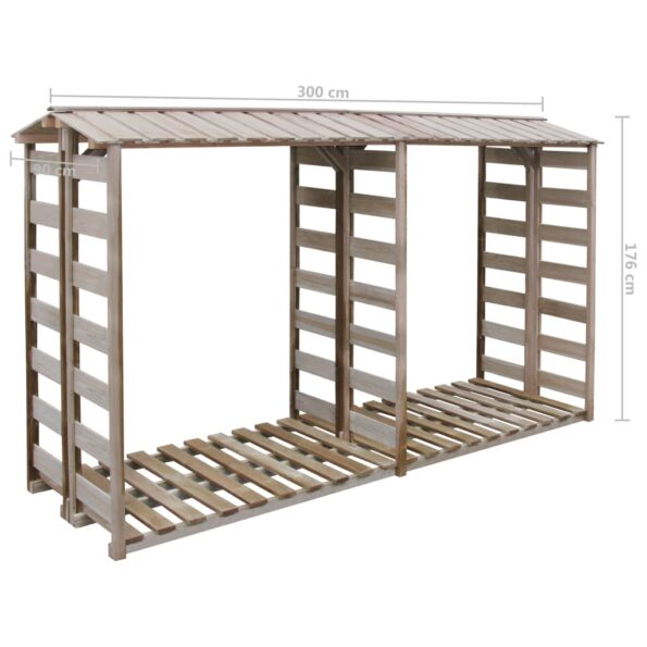 vidaXL Prístrešok na drevo 300x90x176 cm, impregnovaná borovica – Obrázok 3