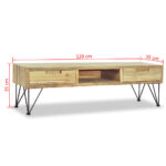 vidaXL TV stolík, 120x35x35 cm, masívne teakové drevo – Obrázok 10
