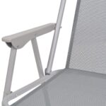 vidaXL 6-dielna vonkajšia jedálenská súprava oceľ a textilén sivá – Obrázok 11