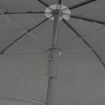 vidaXL 6-dielna vonkajšia jedálenská súprava oceľ a textilén sivá – Obrázok 3