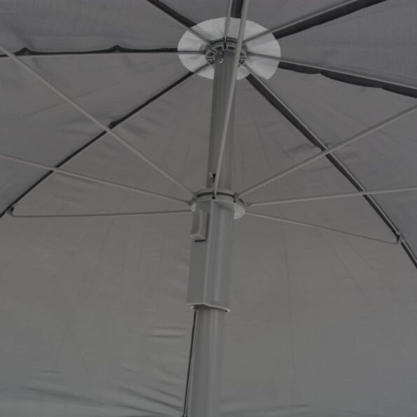 vidaXL 6-dielna vonkajšia jedálenská súprava oceľ a textilén sivá – Obrázok 3