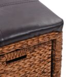 vidaXL Lavica s 2 košíkmi z morskej trávy 71x40x42 cm hnedá – Obrázok 7