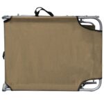 vidaXL Skladacie ležadlo so strieškou, oceľ, sivohnedé – Obrázok 4