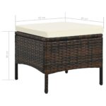 vidaXL 2-miestna záhradná pohovka s čajovým stolíkom a podnožkami hnedá polyratanová – Obrázok 9