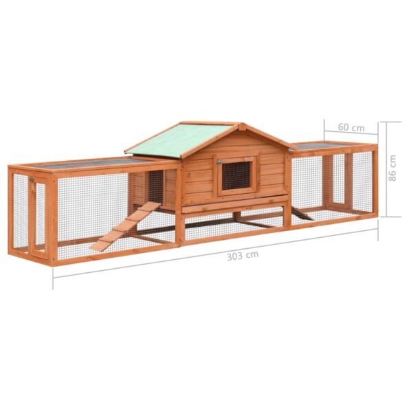 vidaXL Králikáreň, borovicový a jedľový masív 310x70x87 cm – Obrázok 10