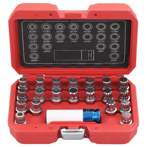 vidaXL 21-dielna sada na demontáž alebo inštaláciu matíc ráfika pre BMW – Obrázok 2