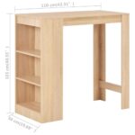 vidaXL Barový stôl s poličkou dubová farba 110x50x103 cm – Obrázok 6