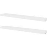 vidaXL Nástenné poličky 4 ks biele 120 cm – Obrázok 2