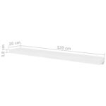vidaXL Nástenné poličky 4 ks biele 120 cm – Obrázok 5