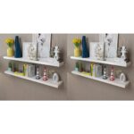 vidaXL Nástenné poličky 4 ks biele 120 cm