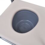 vidaXL Toaletná stolička, oceľ, čierna – Obrázok 6