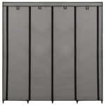 vidaXL Šatník so 4 priehradkami sivý 175x45x170 cm – Obrázok 4