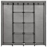 vidaXL Šatník so 4 priehradkami sivý 175x45x170 cm – Obrázok 5