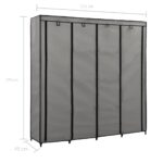 vidaXL Šatník so 4 priehradkami sivý 175x45x170 cm – Obrázok 8