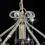 vidaXL Stropná lampa s krištálikmi, biela, okrúhla E14 – Obrázok 4