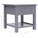 vidaXL Príručný stolík sivý 40x40x40 cm drevo paulovnie – Obrázok 8