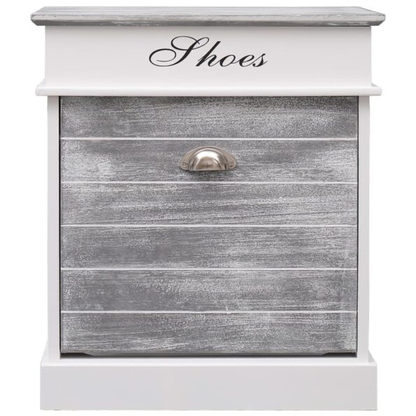 vidaXL Skrinka na topánky, sivá 50x28x58 cm, drevo paulovnie – Obrázok 3