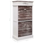 vidaXL Skrinka na topánky, hnedá 50x28x98 cm, drevo paulovnie – Obrázok 8