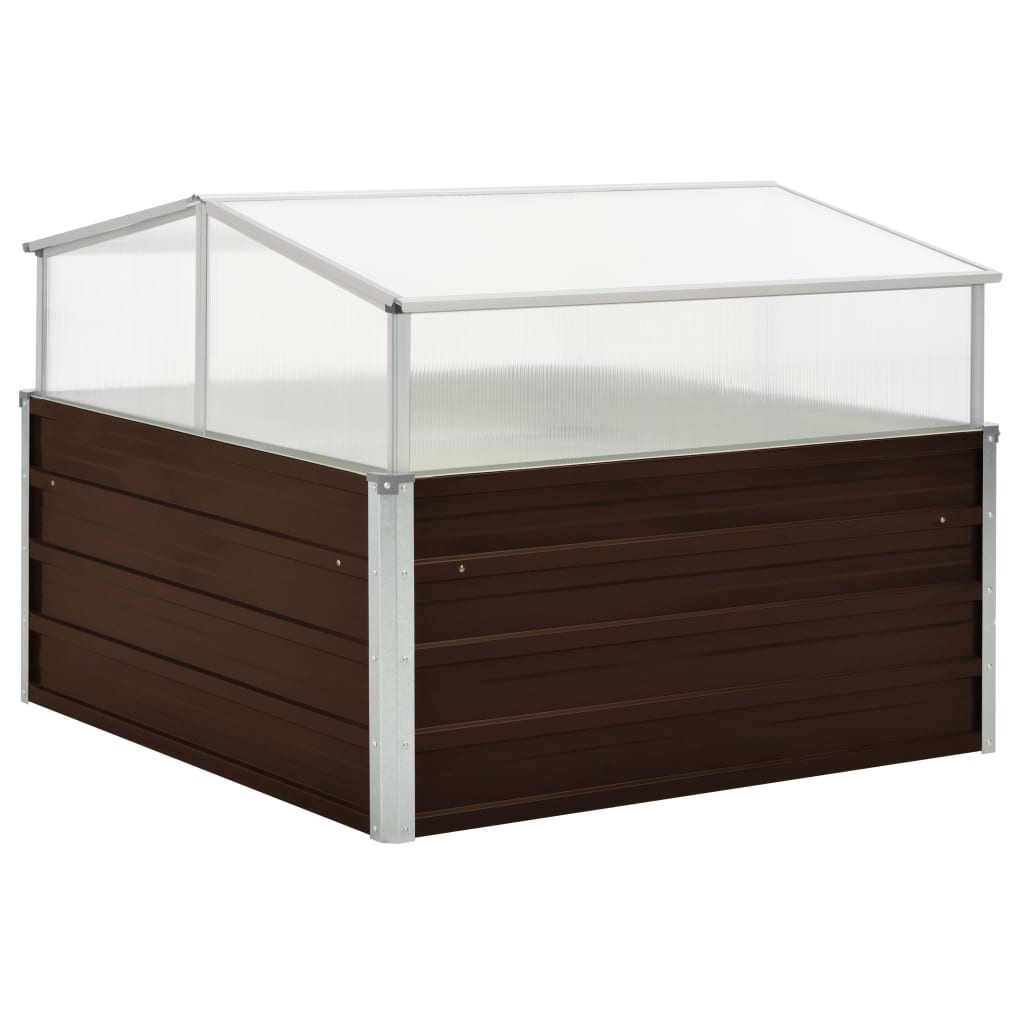 VXL8719883670713_a_en_hd_1.jpg vidaXL Skleník hnedý 100x100x85 cm pozinkovaná oceľ – Obrázok 1