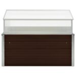 vidaXL Skleník hnedý 100x100x85 cm pozinkovaná oceľ – Obrázok 4