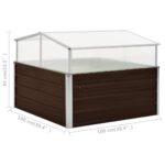 vidaXL Skleník hnedý 100x100x85 cm pozinkovaná oceľ – Obrázok 7