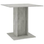 vidaXL Jedálenský stôl, betónovo sivý 80x80x75 cm, kompozitné drevo – Obrázok 2