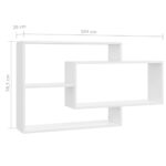 vidaXL Nástenné police, lesklé biele 104x20x58,5 cm, kompozitné drevo – Obrázok 6