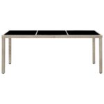 vidaXL 9-dielna vonkajšia jedálenská súprava+podložky,polyratan,béžová – Obrázok 3