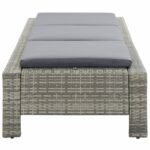 vidaXL Opaľovacie lehátko s vankúšom sivé polyratanové – Obrázok 5