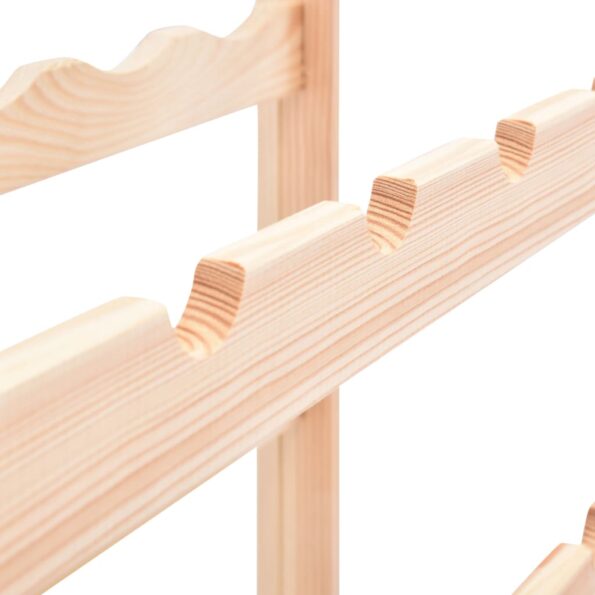 vidaXL Stojan na víno na 77 fliaš, borovicové drevo – Obrázok 6