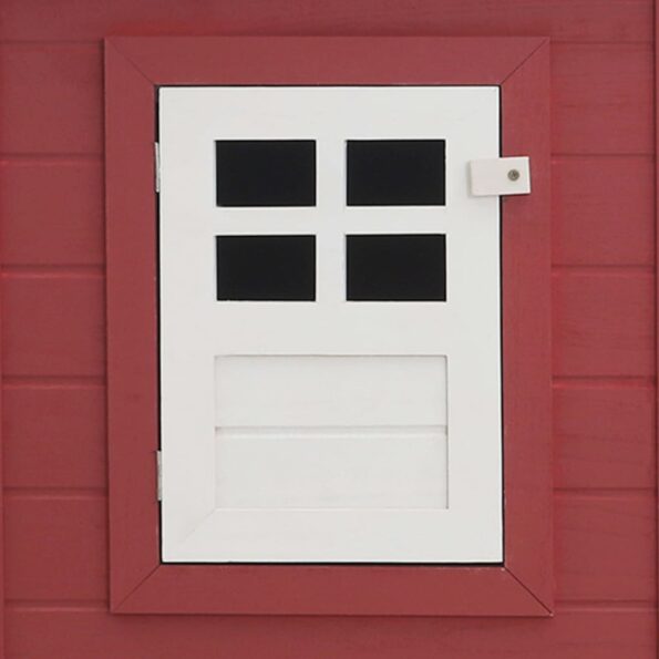 vidaXL Vonkajšia klietka/domček pre sliepky s 1 hniezdom,červená,drevo – Obrázok 2