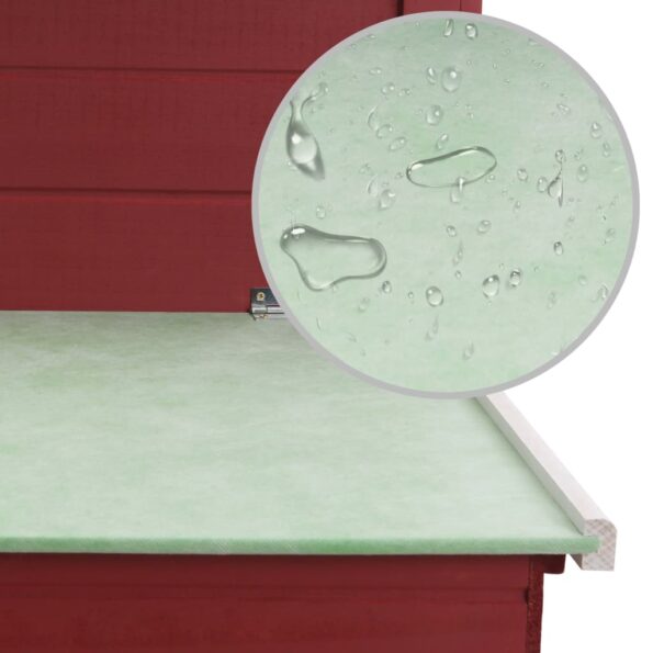 vidaXL Vonkajšia klietka/domček pre sliepky s 1 hniezdom,červená,drevo – Obrázok 7