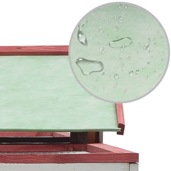 vidaXL Králikáreň, červená 310x70x87 cm, borovicový a jedľový masív – Obrázok 6