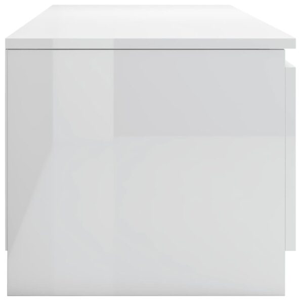 vidaXL TV skrinka, lesklá biela 140x40x35,5 cm, drevotrieska – Obrázok 5