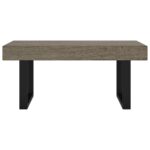 vidaXL Konferenčný stolík sivý a čierny 90x45x40 cm MDF a železo – Obrázok 3