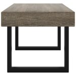 vidaXL Konferenčný stolík sivý a čierny 90x45x40 cm MDF a železo – Obrázok 4