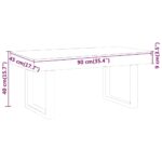 vidaXL Konferenčný stolík sivý a čierny 90x45x40 cm MDF a železo – Obrázok 6