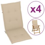 vidaXL Podložky na záhradné stoličky, vysoké operadlo 4 ks 120x50x3 cm – Obrázok 2