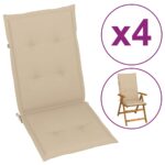 vidaXL Podložky na záhradné stoličky, vysoké operadlo 4 ks 120x50x3 cm – Obrázok 3